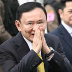 Thailand's former Prime Minister Thaksin Shinawatra arrives at the Supreme Court in Bangkok on September 9, 2025.
