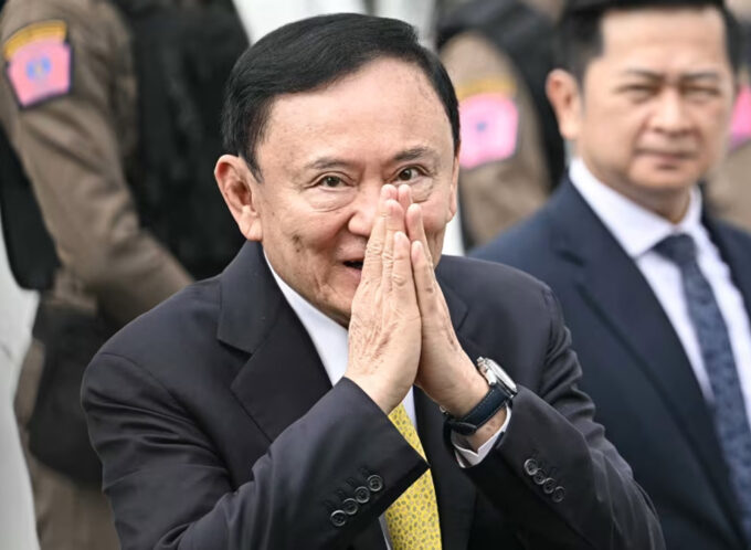 Thailand's former Prime Minister Thaksin Shinawatra arrives at the Supreme Court in Bangkok on September 9, 2025.