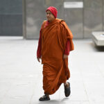 Buddhist monk Naotunne Vijitha arriving at the County Court of Victoria in Melbourne on Wednesday.Credit: